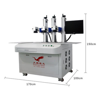 Three Head 20W Fiber Laser Engraver , Multipurpose Laser Marking Equipment