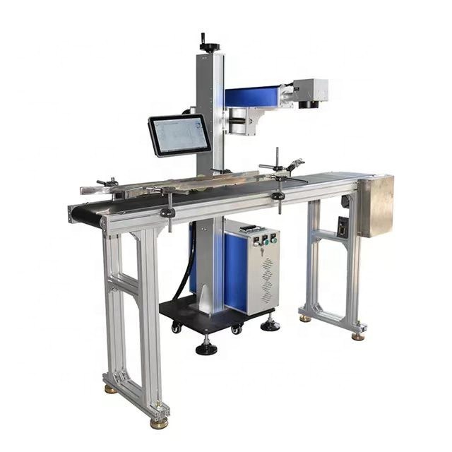 Automatic Flying Fiber Laser Marking Machine For PVC Sheet And Electronics